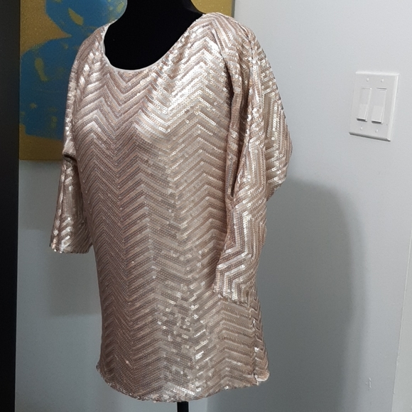 White House Black Market relaxed sequin top - Picture 4 of 11